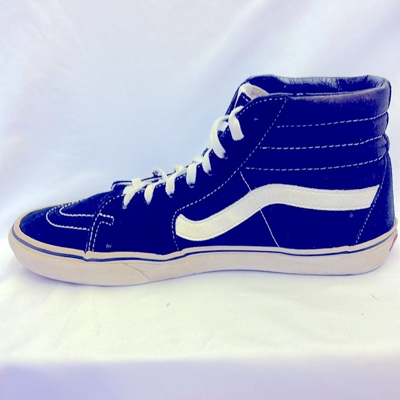 Pre-Owned  Gently Worn Vans Skateboard Hi Shoe Black Men Size 10 - Picture 2 of 9